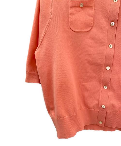 CABAN（キャバン）CABAN (キャバン) ファインポリエステル ハーフスリーブポケットカーディガン ピンク サイズ:Sの古着・服飾アイテム