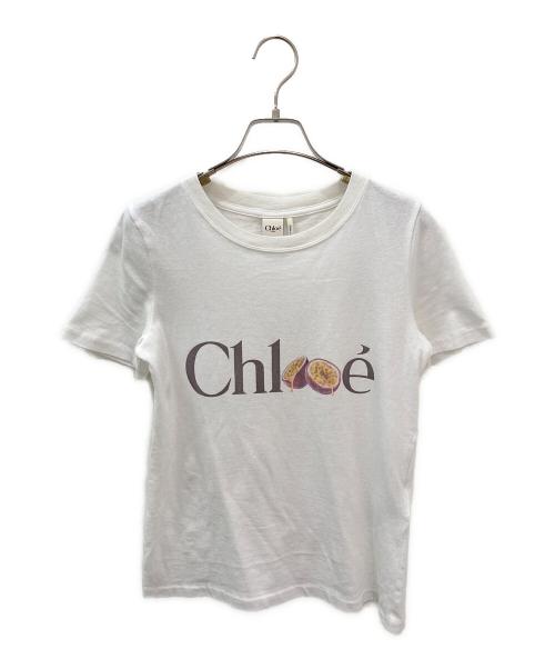 Chloe（クロエ）Chloe (クロエ) ロゴTシャツ ホワイト サイズ:XSの古着・服飾アイテム
