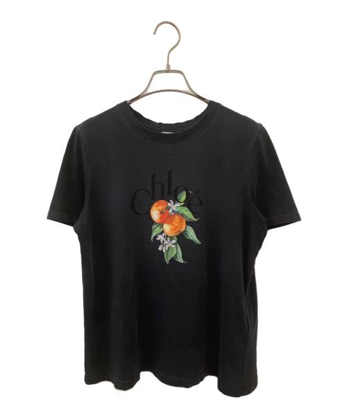 Chloe（クロエ）Chloe (クロエ) コットンジャージー製ベビーフィット ロゴ Tシャツ グレー サイズ:Lの古着・服飾アイテム