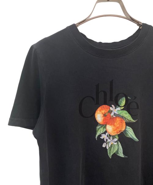 Chloe（クロエ）Chloe (クロエ) コットンジャージー製ベビーフィット ロゴ Tシャツ グレー サイズ:Lの古着・服飾アイテム