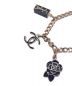 CHANEL (シャネル) チャーム付ブレスレット/シルバーチェーンブレスレット ゴールド×ブラック サイズ:-：49800円