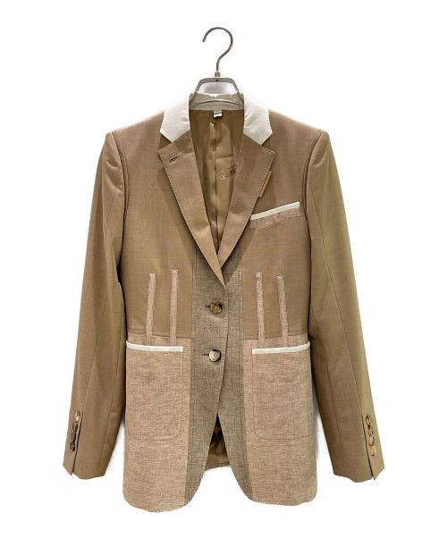 BURBERRY（バーバリー）BURBERRY (バーバリー) Contrast Seam Blazer ベージュ サイズ:38の古着・服飾アイテム