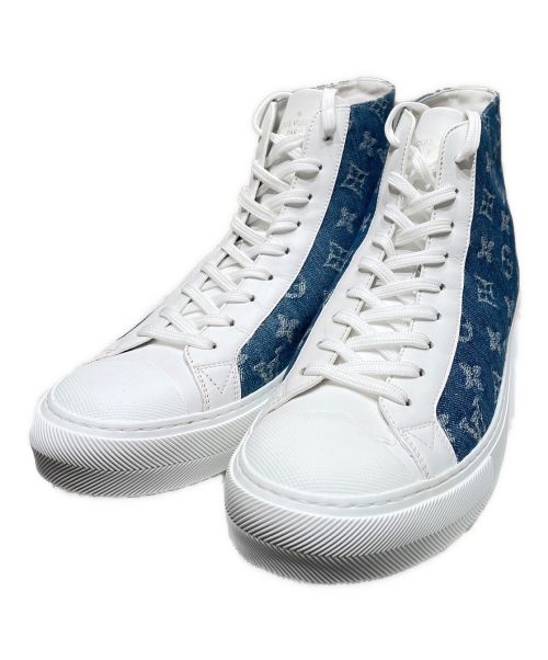 LOUIS VUITTON（ルイ ヴィトン）LOUIS VUITTON (ルイ ヴィトン) モノグラムデニムスニーカー ネイビー×ホワイト サイズ:7 1/2の古着・服飾アイテム