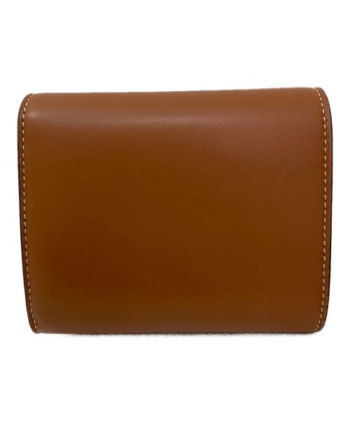CELINE（セリーヌ）CELINE (セリーヌ) トリオンフスモールフラップウォレット タン(ブラウン)の古着・服飾アイテム