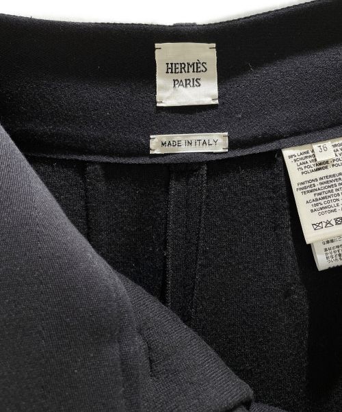 HERMES（エルメス）HERMES (エルメス) ワイドパンツ ブラック サイズ:36の古着・服飾アイテム