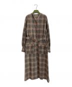 GUCCIグッチ）の古着「Prince of Wales belted coat」｜ブラウン