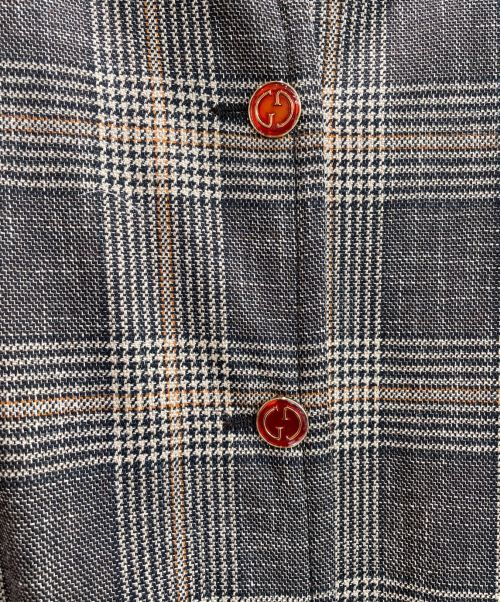 GUCCI（グッチ）GUCCI (グッチ) Prince of Wales belted coat ブラウン サイズ:42 未使用品の古着・服飾アイテム