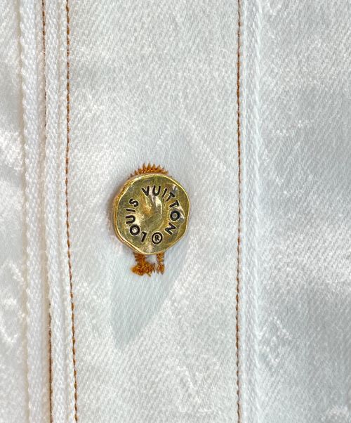 LOUIS VUITTON（ルイ ヴィトン）LOUIS VUITTON (ルイ ヴィトン) エンボスモノグラムベースボールシャツ ホワイト サイズ:XSの古着・服飾アイテム