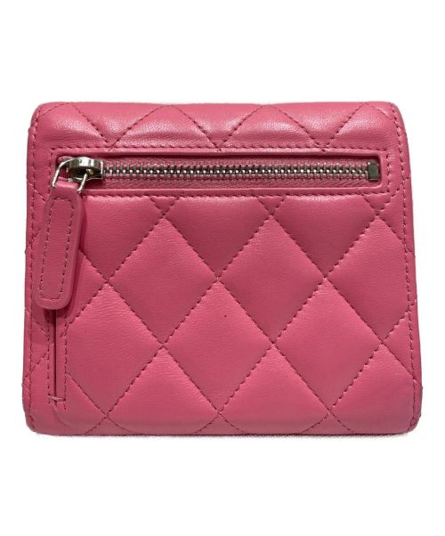 CHANEL（シャネル）CHANEL (シャネル) ココマークマトラッセスモールフラップウォレット ピンク サイズ:-の古着・服飾アイテム