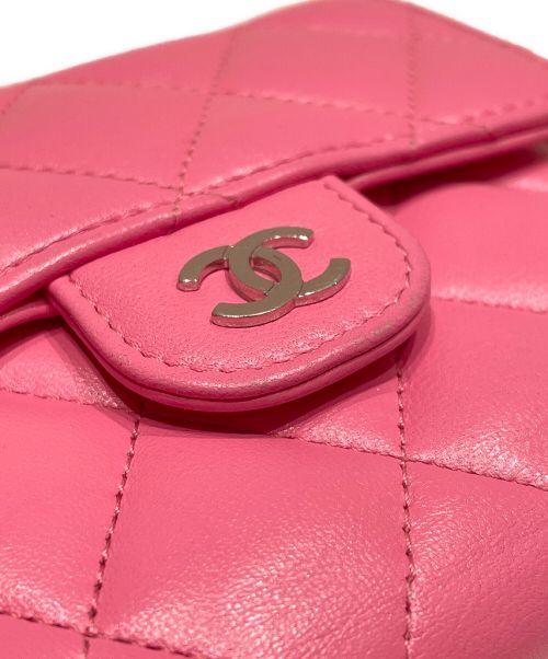 CHANEL（シャネル）CHANEL (シャネル) ココマークマトラッセスモールフラップウォレット ピンク サイズ:-の古着・服飾アイテム