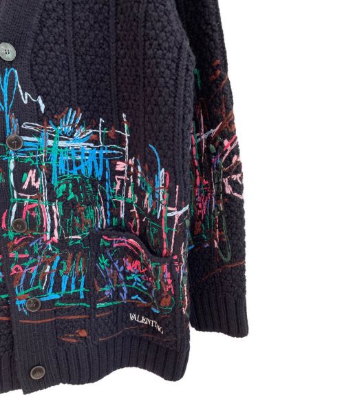 VALENTINO（ヴァレンティノ）VALENTINO (ヴァレンティノ) 20AW VALENTINO CARDIGAN ワイドカーディガン ネイビー サイズ:Sの古着・服飾アイテム