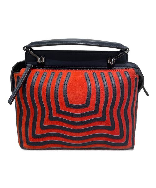 FENDI（フェンディ）FENDI (フェンディ) スモールドットコムクリックチューレ 2wayショルダーバッグ ネイビー×レッドの古着・服飾アイテム