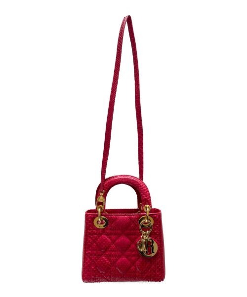 Christian Dior（クリスチャン ディオール）Christian Dior (クリスチャン ディオール) レディディオールミニ レッド サイズ:ミニの古着・服飾アイテム