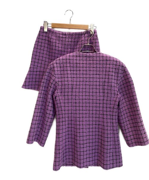 CHANEL（シャネル）CHANEL (シャネル) ココマークツイードセットアップ パープル サイズ:36の古着・服飾アイテム