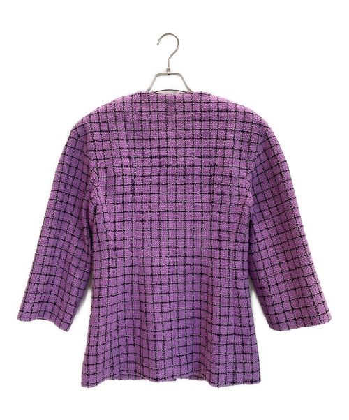 CHANEL（シャネル）CHANEL (シャネル) ココマークツイードセットアップ パープル サイズ:36の古着・服飾アイテム