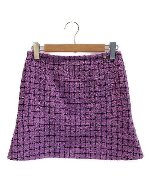 CHANEL（シャネル）CHANEL (シャネル) ココマークツイードセットアップ パープル サイズ:36の古着・服飾アイテム