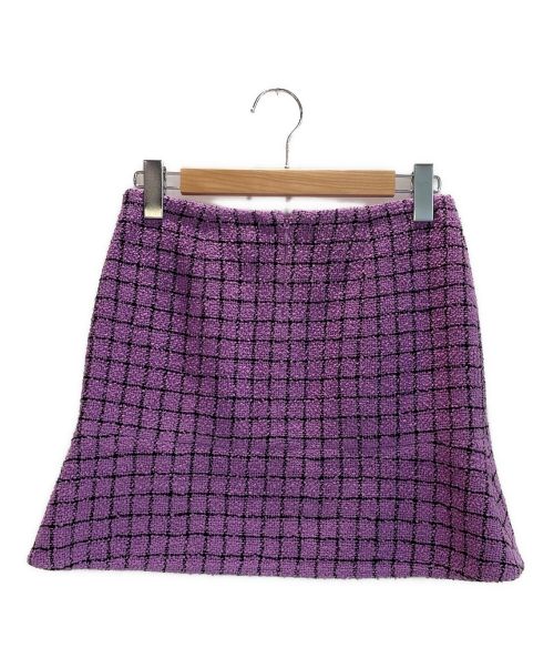 CHANEL（シャネル）CHANEL (シャネル) ココマークツイードセットアップ パープル サイズ:36の古着・服飾アイテム