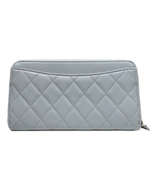 CHANEL（シャネル）CHANEL (シャネル) マトラッセ クラシック ロング ジップ ウォレット ライトグレーの古着・服飾アイテム