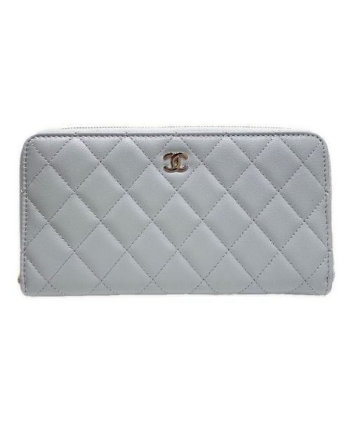 CHANEL（シャネル）CHANEL (シャネル) マトラッセ クラシック ロング ジップ ウォレット ライトグレー サイズ:- 未使用品の古着・服飾アイテム