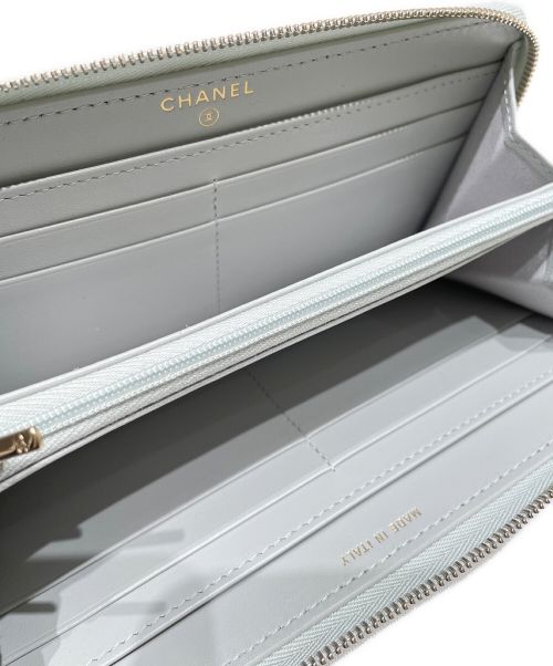 CHANEL（シャネル）CHANEL (シャネル) マトラッセ クラシック ロング ジップ ウォレット ライトグレー サイズ:- 未使用品の古着・服飾アイテム