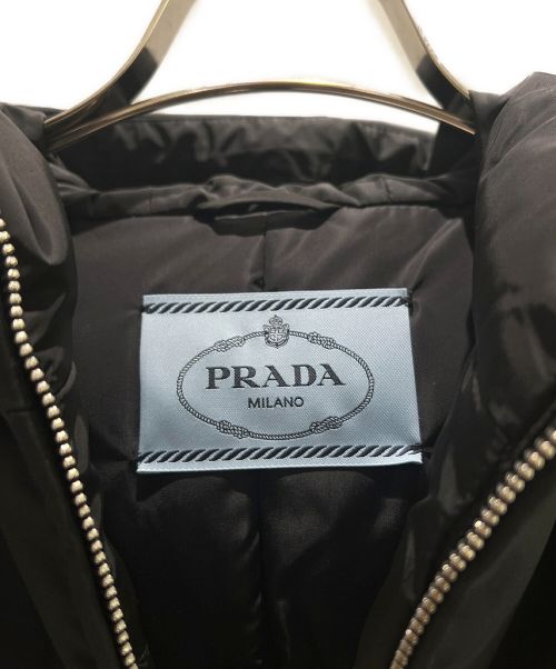 PRADA（プラダ）PRADA (プラダ) Re-Nylon フーデッド ダウンコート ブラック サイズ:38の古着・服飾アイテム