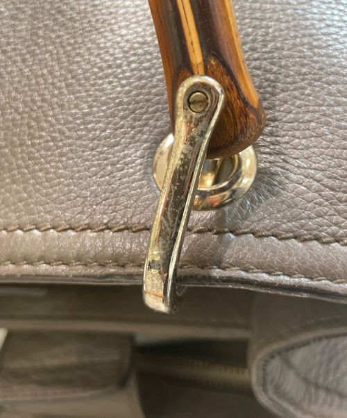 GUCCI（グッチ）GUCCI (グッチ) バンブーショッパー グレージュの古着・服飾アイテム
