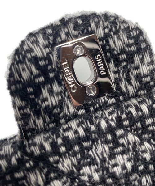 CHANEL（シャネル）CHANEL (シャネル) ココマークラインストーンツイードショルダーバッグ ブラック サイズ:25の古着・服飾アイテム