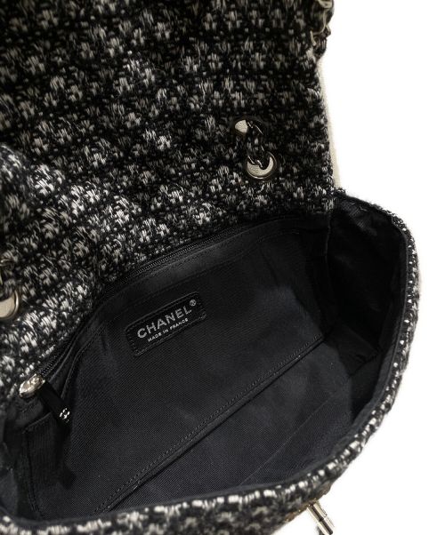 CHANEL（シャネル）CHANEL (シャネル) ココマークラインストーンツイードショルダーバッグ ブラック サイズ:25の古着・服飾アイテム