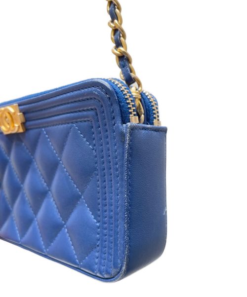 CHANEL（シャネル）CHANEL (シャネル) ボーイチェーンウォレット ブルー サイズ:-の古着・服飾アイテム