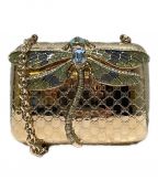 GUCCIグッチ）の古着「トンボゴールドチェーンショルダーバッグ」｜ゴールド