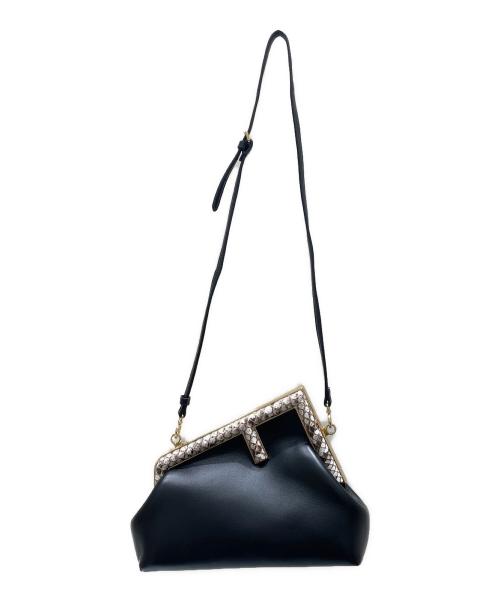 FENDI（フェンディ）FENDI (フェンディ) ファースト スモール クラッチ ショルダー ブラック×パイソン サイズ:-の古着・服飾アイテム