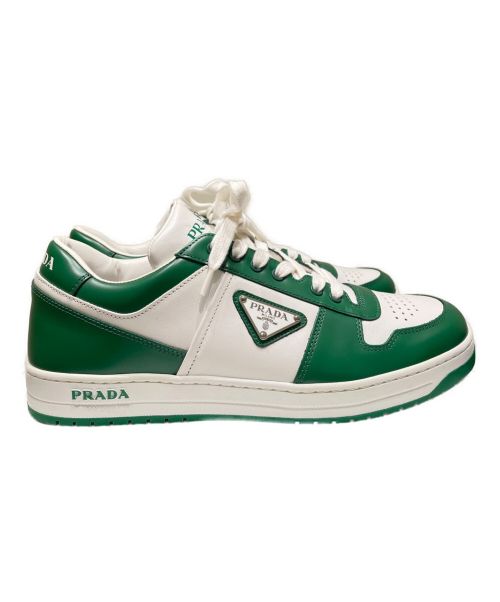 PRADA（プラダ）PRADA (プラダ) ダウンタウン レザー スニーカー グリーン サイズ:7 1/2の古着・服飾アイテム