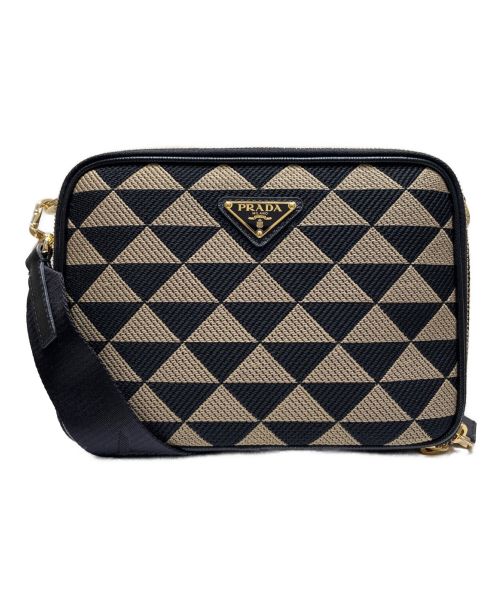 PRADA（プラダ）PRADA (プラダ) ブリックエンブロイダリーファブリックショルダーバッグ ベージュ 未使用品の古着・服飾アイテム