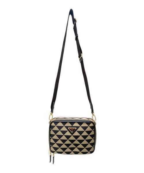 PRADA（プラダ）PRADA (プラダ) ブリックエンブロイダリーファブリックショルダーバッグ ベージュ 未使用品の古着・服飾アイテム