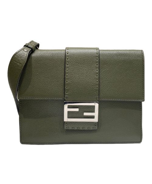 FENDI（フェンディ）FENDI (フェンディ) フラット バゲット ミディアム バッグ グリーン サイズ:-の古着・服飾アイテム