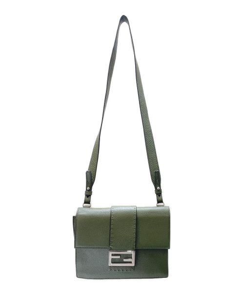 FENDI（フェンディ）FENDI (フェンディ) フラット バゲット ミディアム バッグ グリーン サイズ:-の古着・服飾アイテム