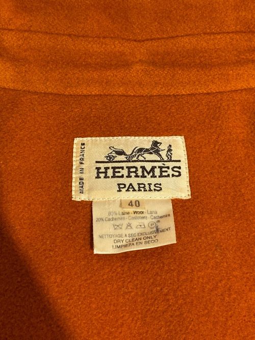 HERMES（エルメス）HERMES (エルメス) ライナー付レイヤードトレンチコート オレンジ サイズ:40の古着・服飾アイテム