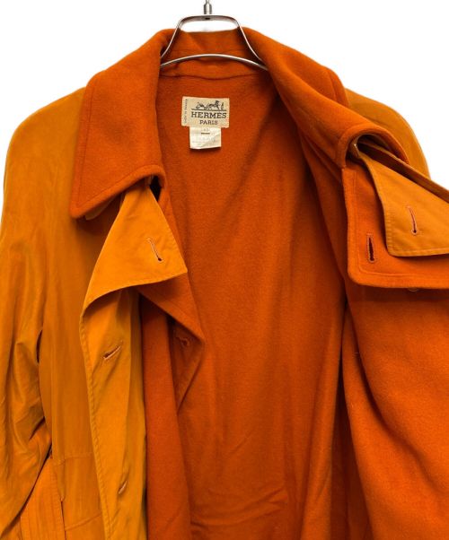 HERMES（エルメス）HERMES (エルメス) ライナー付レイヤードトレンチコート オレンジ サイズ:40の古着・服飾アイテム