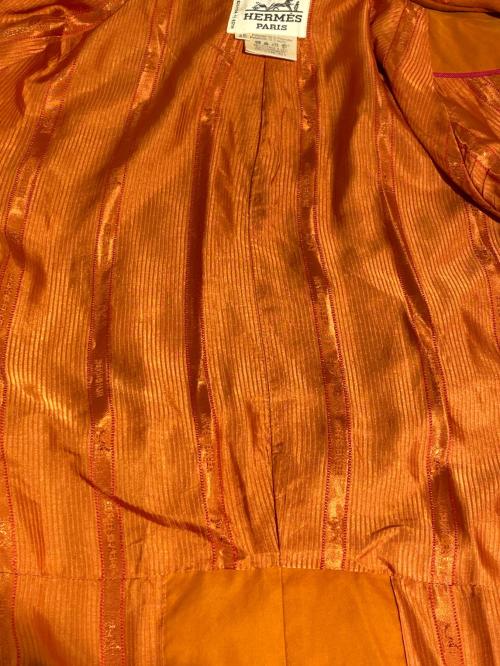 HERMES（エルメス）HERMES (エルメス) ライナー付レイヤードトレンチコート オレンジ サイズ:40の古着・服飾アイテム