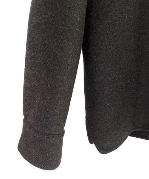 HERMES（エルメス）HERMES (エルメス) レザー切り替えフーディブルゾン ブラック サイズ:50の古着・服飾アイテム