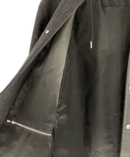 HERMES（エルメス）HERMES (エルメス) レザー切り替えフーディブルゾン ブラック サイズ:50の古着・服飾アイテム