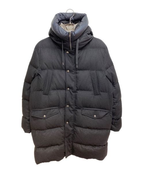 HERNO（ヘルノ）HERNO (ヘルノ) ウォーターレペレントシルクカシミアサキソニーダウンフーディーコート チャコールグレー サイズ:56の古着・服飾アイテム