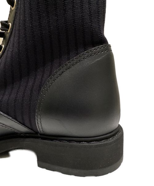 FENDI（フェンディ）FENDI (フェンディ) ロココストレッチファブリックバイカーブーツ ブラック サイズ:38の古着・服飾アイテム