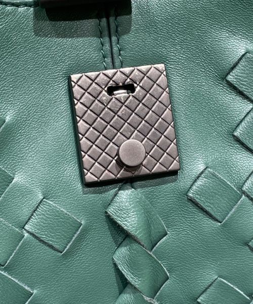 BOTTEGA VENETA（ボッテガベネタ）BOTTEGA VENETA (ボッテガベネタ) ナポリスモールハンドバッグ グリーンの古着・服飾アイテム