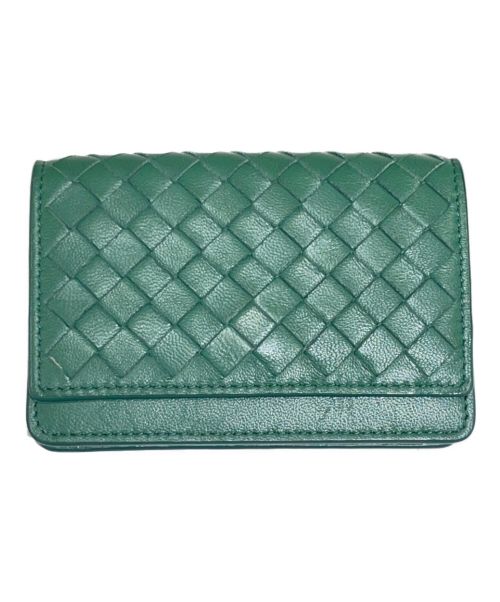 BOTTEGA VENETA（ボッテガベネタ）BOTTEGA VENETA (ボッテガベネタ) イントレチャートカードケース グリーンの古着・服飾アイテム
