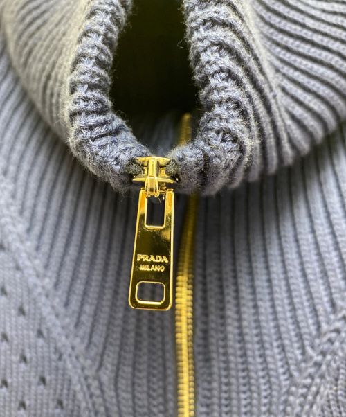 PRADA（プラダ）PRADA (プラダ) ドライバーズニット ブルー サイズ:46の古着・服飾アイテム