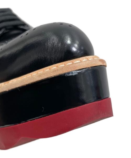 PRADA（プラダ）PRADA (プラダ) ウィングチッププラットフォームレザーシューズ ブラック×レッド サイズ:39 1/2の古着・服飾アイテム