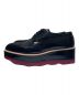 PRADA (プラダ) ウィングチッププラットフォームレザーシューズ ブラック×レッド サイズ:39 1/2：44800円