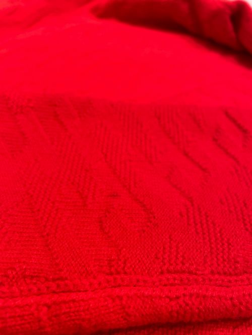 HERMES（エルメス）HERMES (エルメス) Voyage Hロゴセーター レッド サイズ:38の古着・服飾アイテム