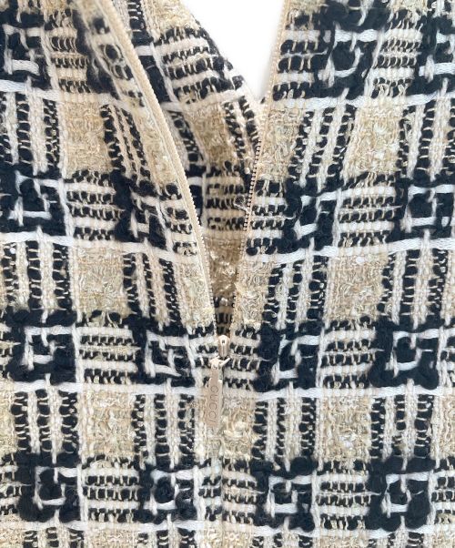 GUCCI（グッチ）GUCCI (グッチ) Square g check tweed dress ベージュ サイズ:38の古着・服飾アイテム